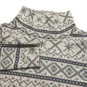 Wooly Bully Wear Fair Isle Geometric Print Turtleneck Pullover Womens Medium